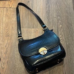 Vinyl Alligator Black Purse